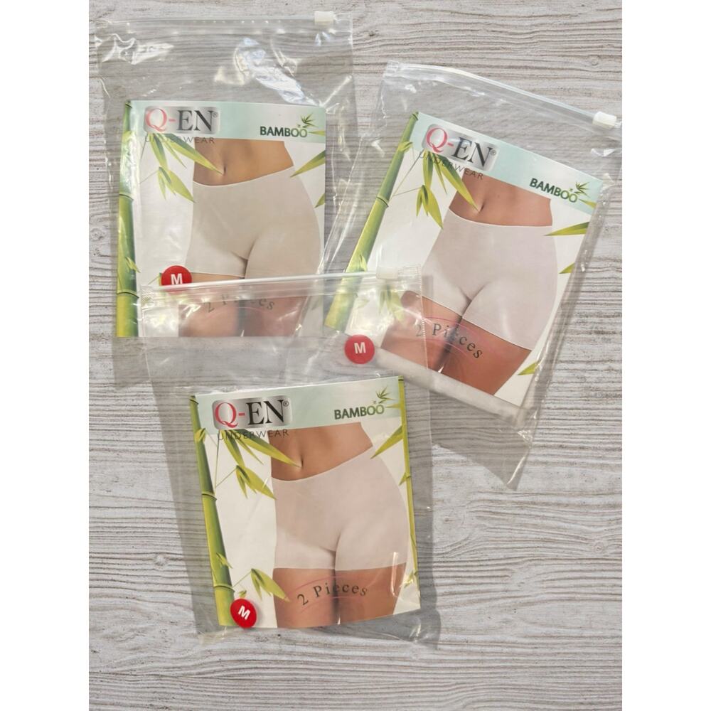 NWT Bamboo Boyshort Underwear 6 Pack White Size M Soft Stretch